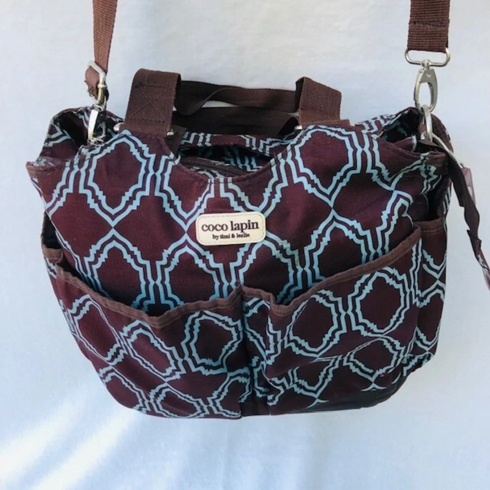 Coco Lapin Diaper Bag by Timi & Leslie Brown Blue 16